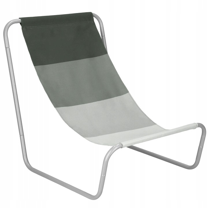 Sezlong de plaja, Springos, metal si poliester, 50x52 cm, Gri