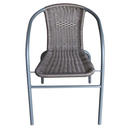 Scaun gradina DacEnergy©, material metal si polietilena, design modern, spatarul din ratan sintetic, 50x50x60 cm, maro
