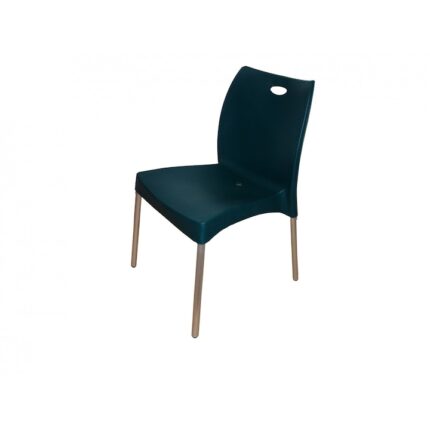 Scaun pentru gradina fara BRATE IDL® NAVASSA, 57x45x80cm, Fabricat din Metal+Plastic de inalta calitate, Are o larga utilizare, dintre care amintim: dotarea teraselor, uz casnic, spatii de asteptare, sali de evenimente, Culoare-Verde
