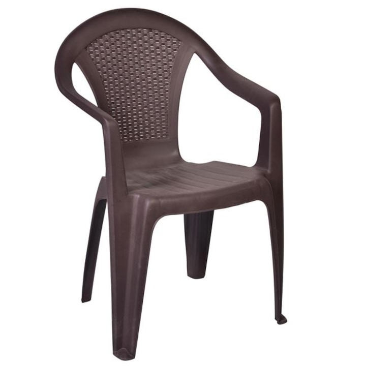 Scaun de gradina maro, 55x40x100cm, din plastic rezistent, greutate maxima 120 kg