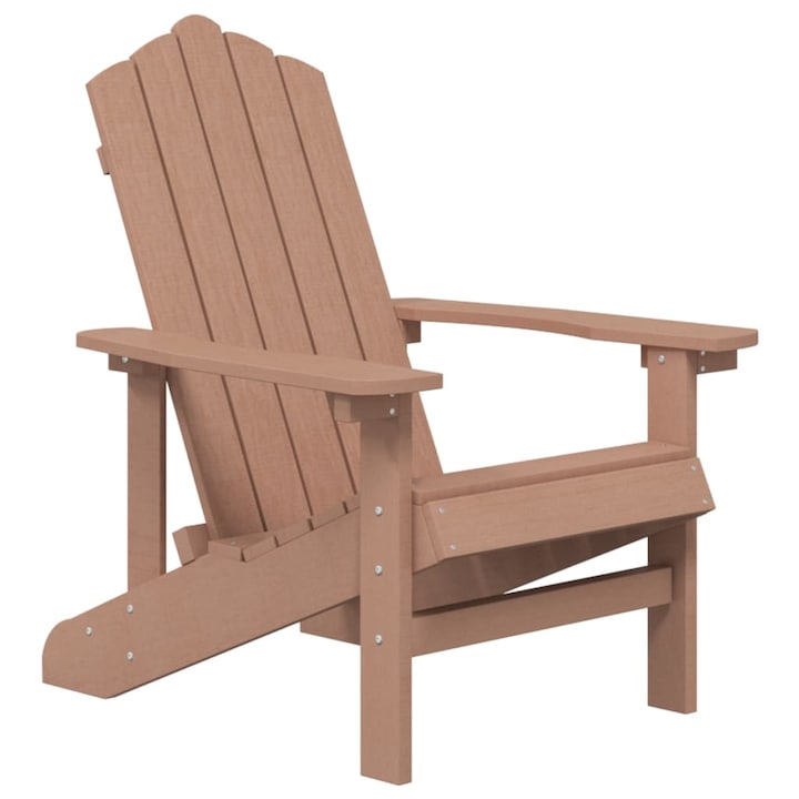 Scaun de gradina Adirondack vidaXL, maro, HDPE, 73 x 83 x 92 cm