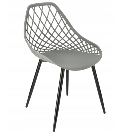 Scaun de gradina terasa, cu picioare metal, MODERN, Negru/Gri