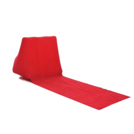 Sezlong gonflabil portabil, PVC, 138 x 48 x 48 cm, Rosu