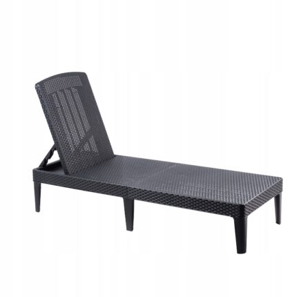 Sezlong pentru plaja Keter, Plastic, 29x151/187x58 cm, Gri inchis