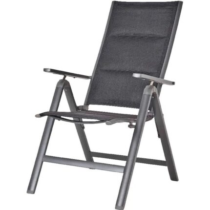 Scaun de gradina, pliabil, negru, aluminiu, 69 x 59 x 110 cm GoodHome Batz