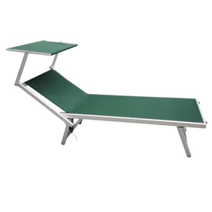 Sezlong, Rebecca Mobili, Poliester /Aluminiu, 38x186x61 cm, Verde