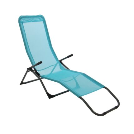 Sezlong plaja, pliabil, structura metal, 195 x 58 x 98 cm, albastru, D003