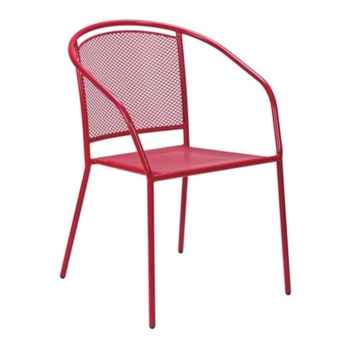 Scaun de gradina ARKO, metalic, 62.5 x 56.5 x 80 cm, rosu