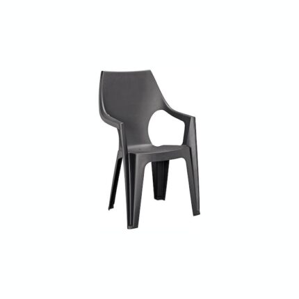Scaun pentru gradina IDL® Monna, 57x57x89cm, Realizat din plastic de inalta calitate cu forma moderna, stabila, spatar inalt, usor rotunjit si cotiere minimaliste, Constituie optiunea perfecta intre modern si confortabil, Culoare-Negru