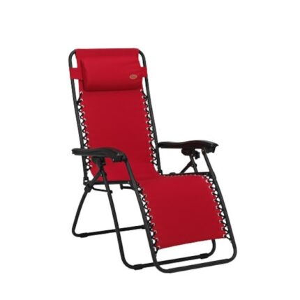 Sezlong pliabil pentru plaja, piscina si gradina, rosu, 165x65x113 cm