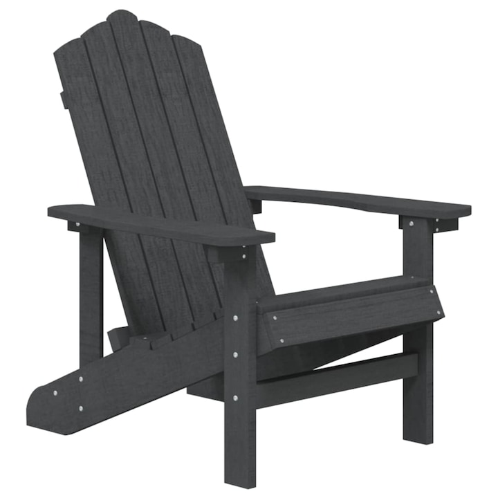 Scaun de gradina Adirondack vidaXL, 73 x 83 x 92 cm, antracit, HDPE