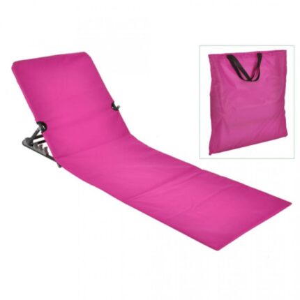 Scaun pliabil saltea de plaja roz PVC, 145x47x52cm