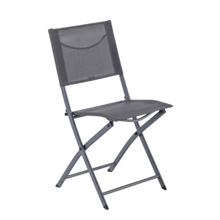 Scaun de gradina Flavor, pliabil, otel/textil, gri, 42 x 52 x 83 cm