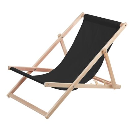 Sezlong Woodok, 120 x 60 cm, 120 kg, montat, negru