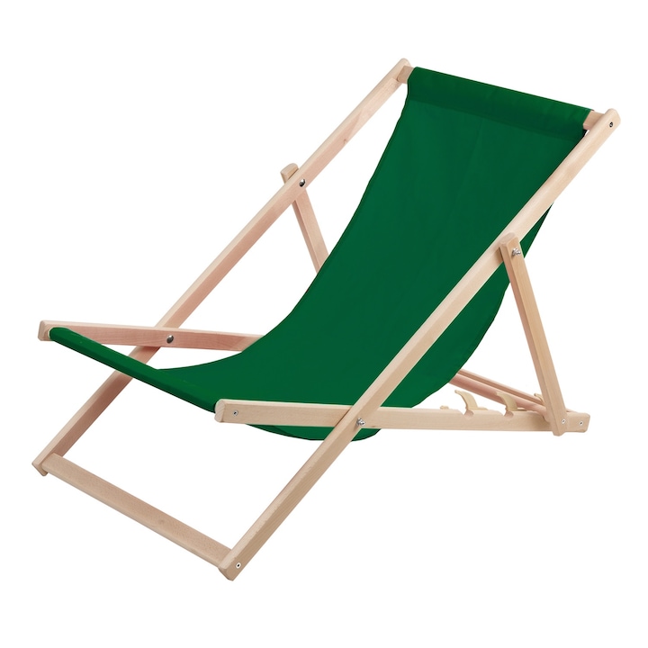 120 kg Sezlong Woodok, 120 x 60 cm, 120 kg, montat, verde
