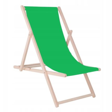 Sezlong pliabil din lemn de fag, autoasamblare, 120 kg, verde