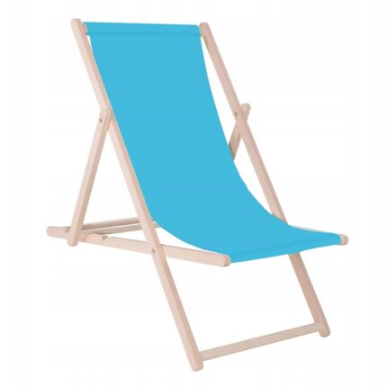 Sezlong pliabil din lemn de fag Sersimo DC1BLUE, 120kg, albastru deschis