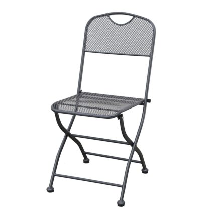 Scaun pentru gradina, pliant, 25258B, din metal, de culoare gri, foarte confortabil si usor de manevrat, dimensiunea 42 x 53 x 84,5 cm