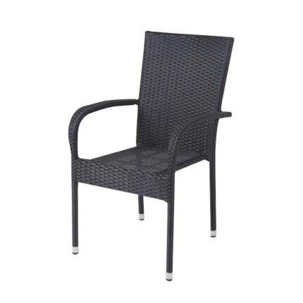 Scaun pentru gradina, Haiti 332,775, metal si polietilena, culoare negru, rezistenta la umezeala si UV, 64 x 55 x 94 cm