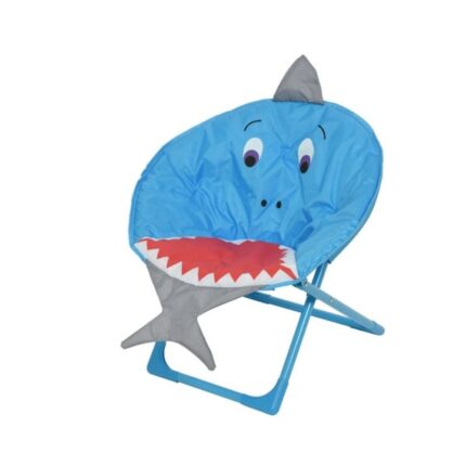 Scaun pliabil de gradina pentru copii, Decoris, Shark, 52x42x48 cm, Albastru