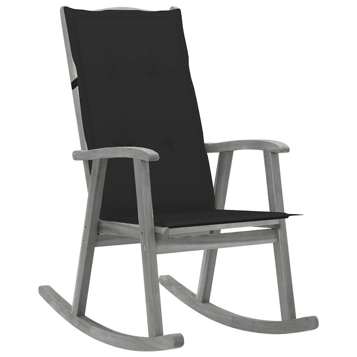 Balansoar cu perne vidaXL, gri, lemn masiv de acacia, 57 x 100 x 117 cm, 11.81 kg 3064216