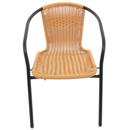 Scaun gradina DacEnergy©, material metal, design modern, spatar din polietilena, 55x54x42 cm, maro