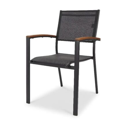 Scaun de gradina si terasa, negru, metalic, 56 x 88 x 61 cm