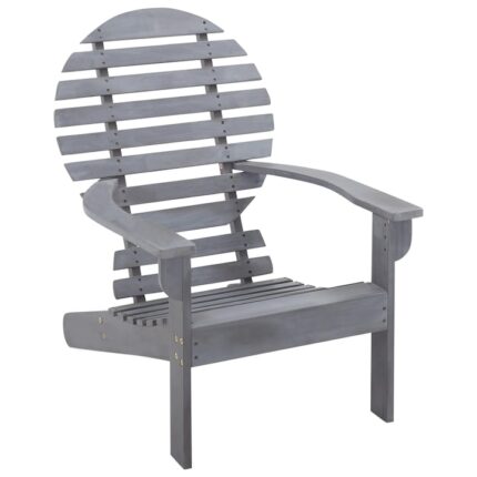 Scaun de gradina Adirondack, vidaXL, Lemn, 69 x 96 x 89 cm, Gri