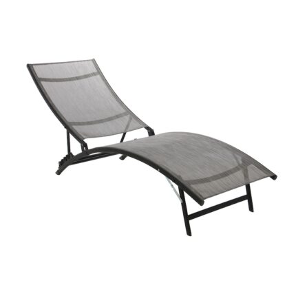 Sezlong pliabil DacEnergy©, dimensiuni 176 x 54.5 x 35/96 cm, structura metal, spatar reglabil in 4 pozitii, culoare gri