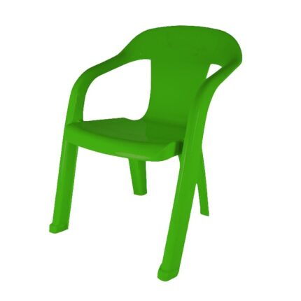 Scaun pentru gradina B&Q Kids, din polipropilena prevazut cu spatar si brate laterale, 50 x 36 x 37 cm, verde