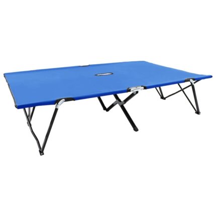 Sezlong pliabil pentru 2 persoane vidaXL, Tesatura, 193 x 125 x 40 cm Albastru