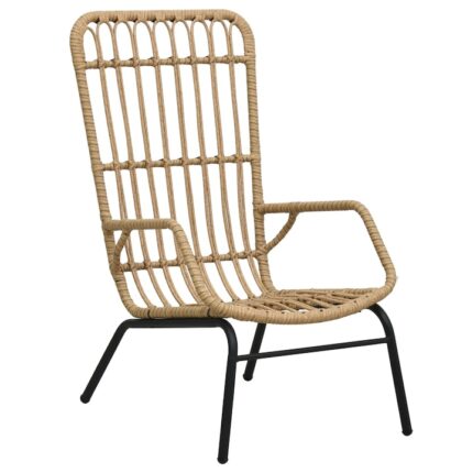 Scaun de gradina, vidaXL, Poliratan, 75 x 53,5 x 90 cm, Maro