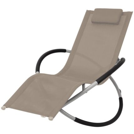 Sezlong geometric de exterior vidaXL, Otel, 144 x 74 x 85 cm Maro