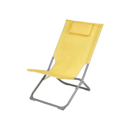 Scaun de gradina si camping, galben, metalic, pliabil, 47 x 73 x 79 cm