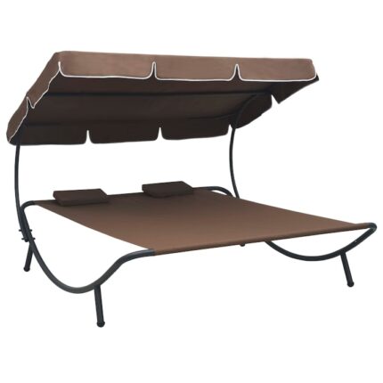 Sezlong dublu cu baldachin, Zakito Europe, TextilOtel, 200x173x135 cm, Maro