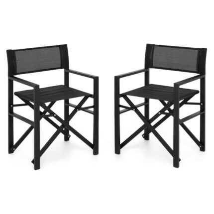 Set 2 scaune gradina/terasa, Maison Mex DIRECTOR, L.57 l.46 H.83, negru