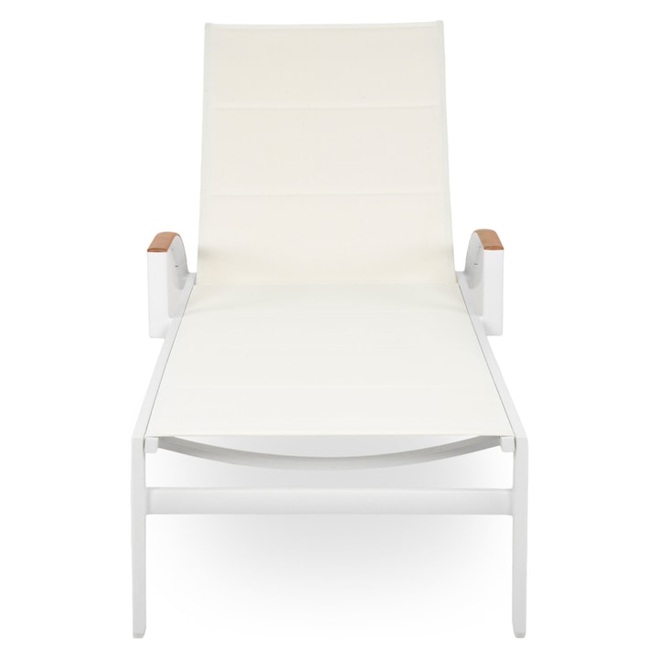 Sezlong gradina/terasa, Maison Mex BUTTERFLY, 202 x 78 x 90,5cm, alb
