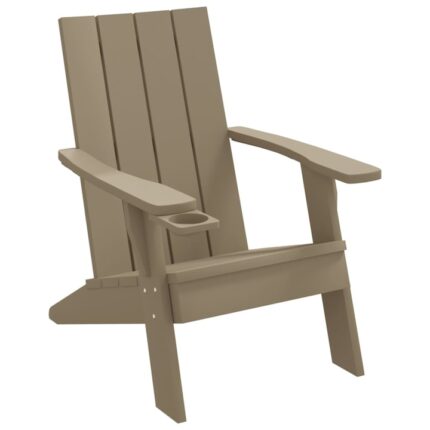 Scaun Adirondack vidaXL, maro deschis, 75x88,5x89,5 cm, polipropilena, 9.75 Kg
