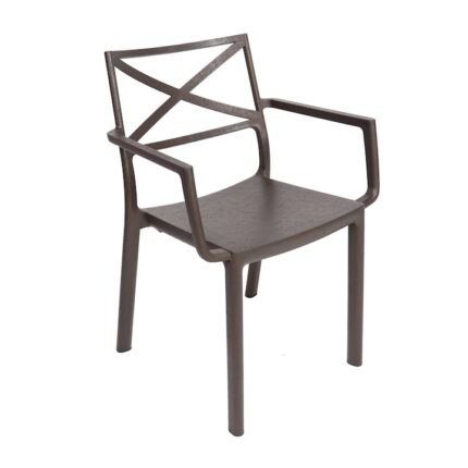 Scaun pentru gradina COKLAT, culoare maro, dimensiune 60 x 54 x 81 cm,din plastic, rezistent la factorii atmosferici nocivi si a razelor UV