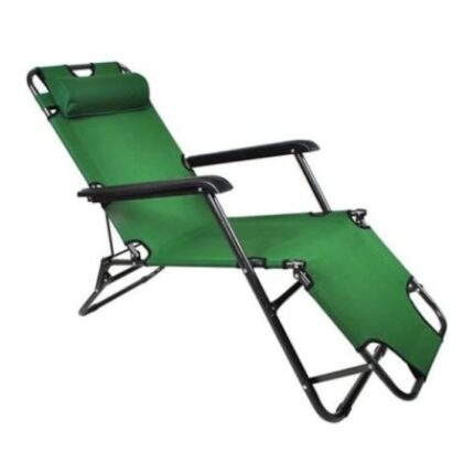Scaun pliabil tip Sezlong Confortabil Exclusive Verde, pentru Terasa , Gradina si Plaja , Constructie Metalica , Impermeabil ,120cm x 82cm x 60cm