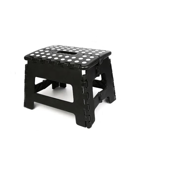 Taburet pliabil, Sunmostar, Plastic, 29x22x22cm, Negru