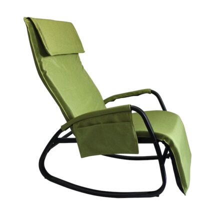 Scaun pentru gradina, balansoar, LikeSmart Exclusiv Garden Premium, reglabil, metal + poliester, verde