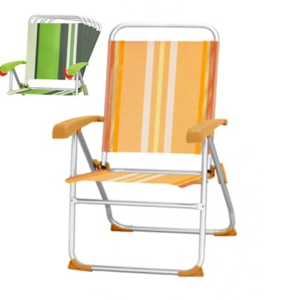 Scaun pliant 8 pozitii plaja, camping RAKI GUAMARE culoare orange 58x100x115cm