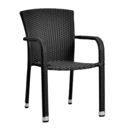 Scaun gradina, terasa PALMAR cu brate din ratan culoare neagra
