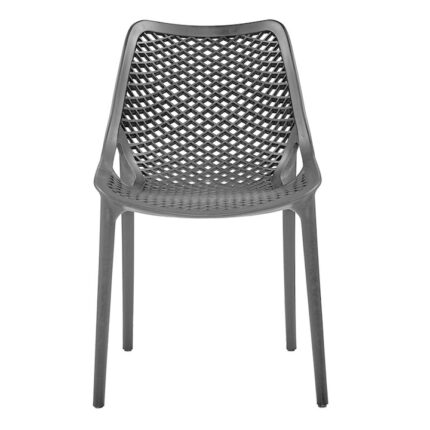 Scaun terasa cu spatar RAKI LONDON AIR cu aditiv UV protectie impotriva razelor solare 61x51x82cm gri