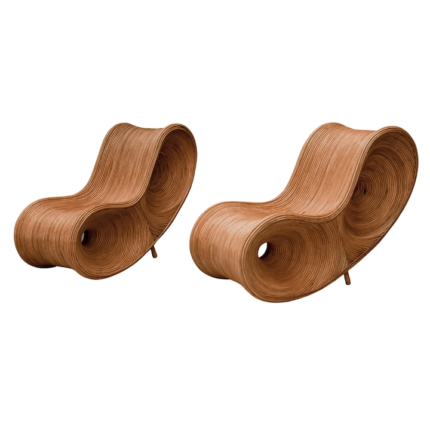 Set 2 sezlonguri Monnarita, Ratan, 57x93x127 cm, Maro