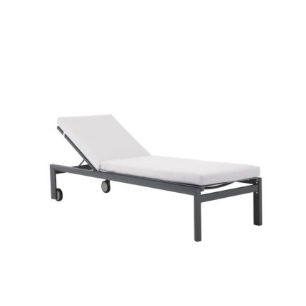 Sezlong plaja Alicante, cu spatar reglabil, structura metal, gri 199 x 67.5 x 35.5 / 96 cm