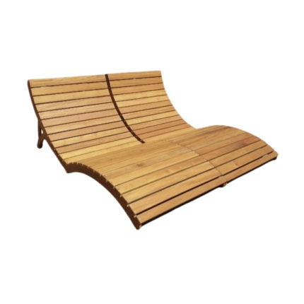 Sezlong Pliabil Lemn Masiv Pin Model Clasic Dimensiuni 200x80x55 cm