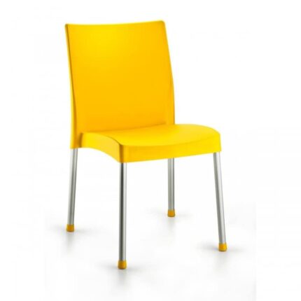 Scaun gradina, terasa galben RAKI ACOC 47x44xh81cm cu picioare aluminiu
