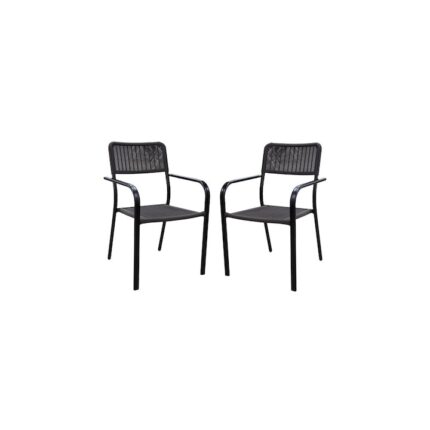 Set 2 scaune cu brate RAKI CAMPMAN 55,5x54x80cm maro